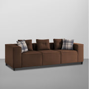 Karoline 3 Seater Sofa Set with Center Table for Living Room (Black Colour) Premium Fabric Sofa