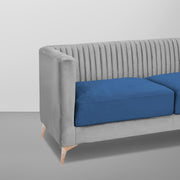 Ember 3 Seater Sofa Set for Living Room (Blue Grey Colour) Premium Fabric Sofa