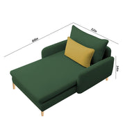 Vive 1 Seater Lounge Sofa for Living Room (Green Colour) Premium Fabric Sofa