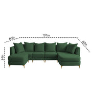 Zoe 8 Seater U Shape Sofa Set for Living Room (Black Grey Colour) Premium Fabric Sofa Set Living Room