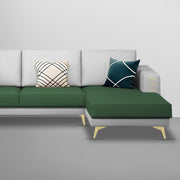 Falco RHS 4 Seater L Shape Sofa Set for Living Room (Green Grey Fabric) Premium Fabric Sofa