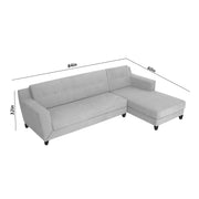 Fracher RHS 4 Seater L Shape Sofa Set for Living Room (Grey Fabric) Premium Fabric Sofa