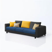 Minta 3 Seater Sofa Set for Living Room (Blue Black Colour Fabric) Premium Fabric Sofa