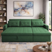 Casaliving Treshta 4 Seater LHS L - Shape Pull-Out Sofa Cum Bed with Storage Sofa for Living Room (Brown Fabric Color) Premium Fabric Sofa Set for Living Room Sofa Cum Bed