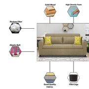 Garnet 3 Seater Sofa Set for Living Room (Cream) Premium Fabric