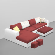 Badger RHS 8 Seater L Shape Sofa Set with Center Table for Living Room (Grey Fabric) Premium Fabric Sofa
