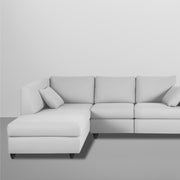 Dorian LHS 4 Seater L Shape Sofa Set for Living Room (Grey Fabric) Premium Fabric Sofa