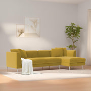 Vesco RHS 6 Seater L Shape Sofa Set for Living Room (Yellow) Premium Fabric Sofa
