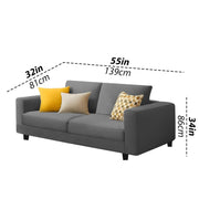 Minta 2 Seater Sofa Set for Living Room (Black - Colour Fabric) Premium Fabric Sofa Set for Living Room
