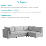 Lenser L Shaped Sofa Set for Living Room (Grey Fabric) Premium Fabric Sofa Set