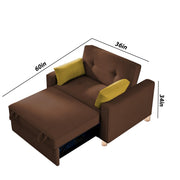 Alfred 1 Seater Sofa Cum Bed Sofa Set for Living Room (Maroon Fabric) Premium Fabric Sofa