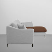 Cortina RHS 4 Seater L Shape Sofa Set for Living Room (Brown Grey Fabric) Premium Fabric Sofa