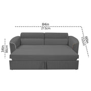 Torrato 3 Seater Sofa Cum Bed for Living Room (Dark Grey Colour Fabric) Premium Fabric Sofa