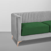 Ember 3 Seater Sofa Set for Living Room (Green Grey Colour) Premium Fabric Sofa