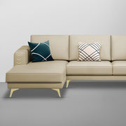 Falco LHS 4 Seater L Shape Sofa Set for Living Room (Cream Fabric) Premium Fabric Sofa