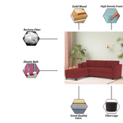 Blustin LHS 4 Seater L Shape Sofa Set for Living Room (Maroon Fabric) Premium Fabric Sofa