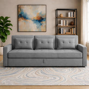 Treshta 3 Seater Pull-Out Premium Fabric Sofa Cum Bed Sofa Set for Living Room (Black Fabric Color) Premium Fabric Sofa Set for Living Room Sofa Cum Bed