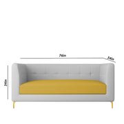 Magnus 3 Seater Sofa Set for Living Room (Yellow Grey Colour) Premium Fabric Sofa