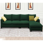Rihan 6 Seater L Shape Sofa Set Living Room (Green Fabric) Right Side Sofa