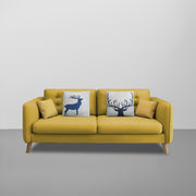Duckby 3 Seater Sofa Set for Living Room (Black Colour) Premium Fabric Sofa