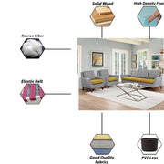 Slove 3 +1 + 1 Seater Sofa Set for Living Room | Color - Cream Black | Premium Fabric Sofa