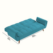 Francois 3 Seater Convertible Sofa Cum Bed for Living Room (Turquise Fabric) Premium Fabric Sofa