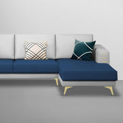 Falco RHS 4 Seater L Shape Sofa Set for Living Room (Blue Grey Fabric) Premium Fabric Sofa