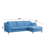 Cortina RHS 4 Seater L Shape Sofa Set for Living Room (Turquise Fabric) Premium Fabric Sofa