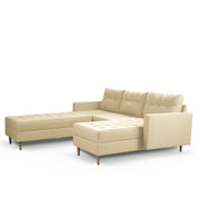 Ashton RHS 4 Seater L Shape Sofa Set with Center Table for Living Room (Cream Fabric) Premium Fabric Sofa
