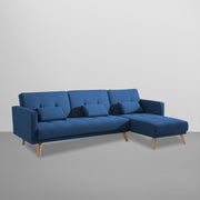 Convertible Futon RHS 4 Seater Sofa Cum Bed with Adjustable Backrest Sofa for Living Room (Blue Grey Colour) Premium Fabric Sofa
