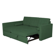 Megan LHS 4 Seater L Shaped Sofa Cum Bed for Living Room (Green Fabric) Premium Fabric Sofa