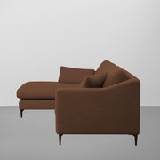 Cortina LHS 4 Seater L Shape Sofa Set for Living Room (Brown Fabric) Premium Fabric Sofa