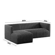 Rowan LHS 4 Seater L Shape Sofa Set for Living Room (Black Fabric) Premium Fabric Sofa