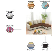 Jester 4 Seater Sofa Set with Center Table for Living Room (Cream Brown Colour) Premium Fabric Sofa