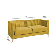 Ember 3 Seater Sofa Set for Living Room (Yellow Colour) Premium Fabric Sofa