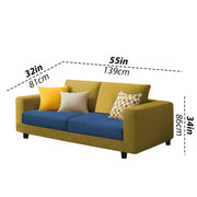 Minta 2 Seater Sofa Set for Living Room (Black - Colour Fabric) Premium Fabric Sofa Set for Living Room