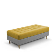 Ashton RHS 4 Seater L Shape Sofa Set with Center Table for Living Room (Yellow Grey Fabric) Premium Fabric Sofa