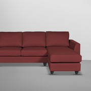 Danver RHS 4 Seater L Shape Sofa Set for Living Room (Maroon Fabric) Premium Fabric Sofa