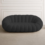 Casaliving Dodge Modern Premium Boucle Fabric Sofa, Upholstered 3 Seater Sofa Set for Living Room, (Black Colour) Premium Boucle Fabric Sofa