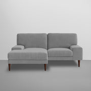 Latieo LHS 2 Seater Lounger L Shape Sofa Set for Living Room (Grey) Premium Fabric Sofa