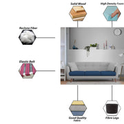 Letty 3 Seater Sofa Set for Living Room (Blue Grey Colour) Premium Fabric Sofa