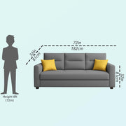 Evona 3 Seater Sofa Set for Living Room (Dark Grey Colour Fabric) Premium Fabric Sofa