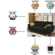 Leadown 3 Seater Sofa for Living Room (Cream Brown) Premium Fabric Sofa