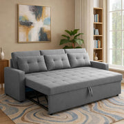 Treshta 3 Seater Pull-Out Premium Fabric Sofa Cum Bed Sofa Set for Living Room (Black Fabric Color) Premium Fabric Sofa Set for Living Room Sofa Cum Bed