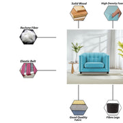 Sinclair 1 Seater Sofa Set for Living Room (Turquise Colour) Premium Fabric Sofa