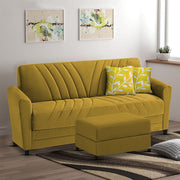 Francis 3 Seater Sofa Set with Ottoman for Living Room (Yellow) Fabric
