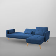 Convertible Futon RHS 4 Seater Sofa Cum Bed with Adjustable Backrest Sofa for Living Room (Blue Grey Colour) Premium Fabric Sofa