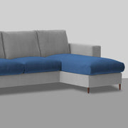 Charmi RHS 4 Seater L Shape Sofa Set for Living Room (Blue Grey Fabric) Premium Fabric Sofa