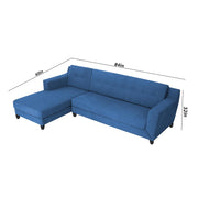 Fracher LHS 4 Seater L Shape Sofa Set for Living Room (Blue Fabric) Premium Fabric Sofa