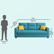 Evona 3 Seater Sofa Set for Living Room (Turquise Colour Fabric) Premium Fabric Sofa